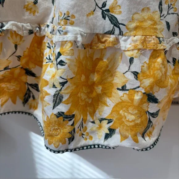 Joie Floral Tiered Puff Sleeve Amelian Mini dress Size 8 Cotton - Picture 6 of 11